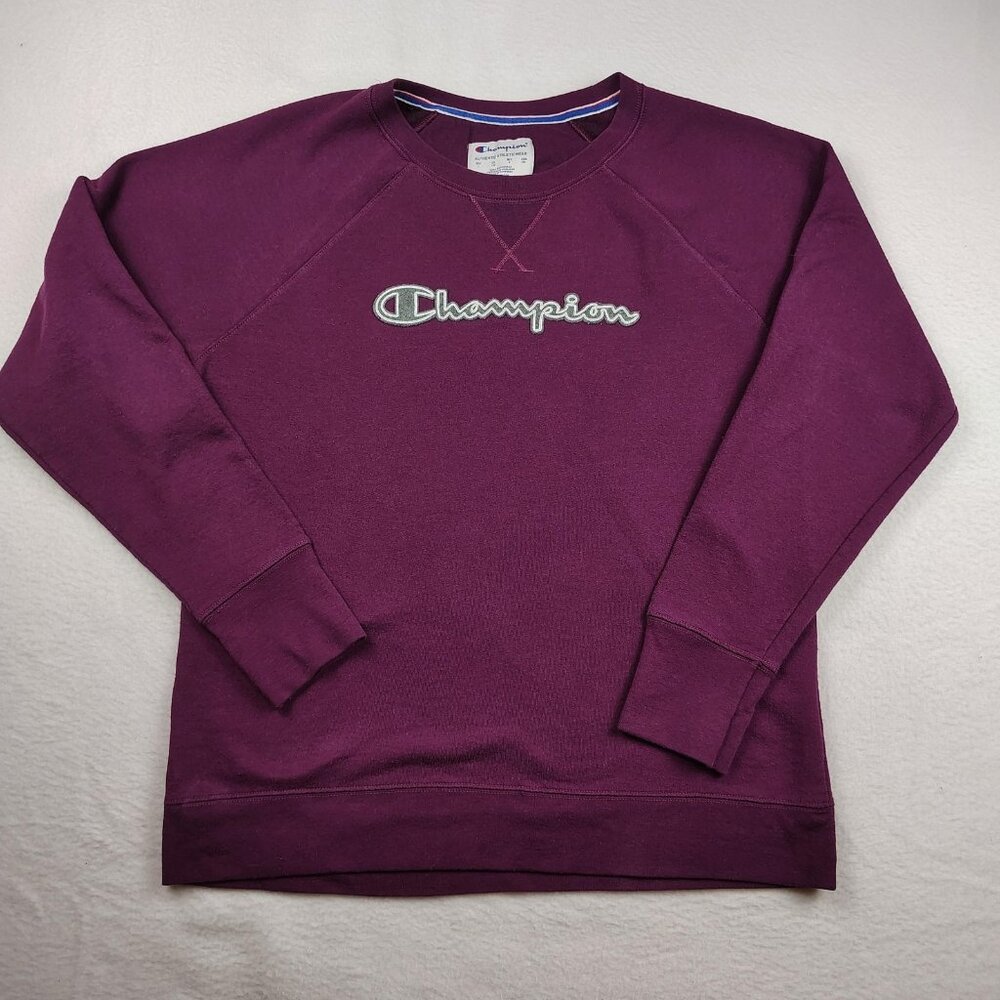 Champion Powerblend Crewneck Sweatshirt Womens sz L Burgundy